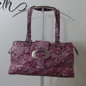 Guess Pink snake skin pattern bag